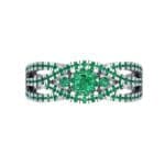 Intertwining Shank Halo Emerald Ring (0.51 CTW) Top Flat View
