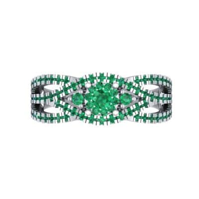 Intertwining Shank Halo Emerald Ring (0.51 CTW) Top Flat View