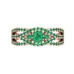 Intertwining Shank Halo Emerald Ring (0.51 CTW) Top Flat View