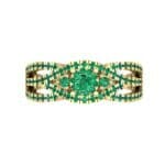 Intertwining Shank Halo Emerald Ring (0.51 CTW) Top Flat View