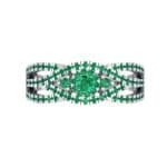 Intertwining Shank Halo Emerald Ring (0.51 CTW) Top Flat View