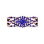 Intertwining Shank Halo Blue Sapphire Ring (0.51 CTW) Top Flat View