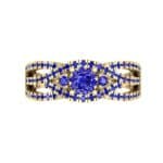 Intertwining Shank Halo Blue Sapphire Ring (0.51 CTW) Top Flat View