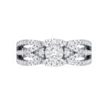 Intertwining Shank Halo Diamond Ring (0.51 CTW) Top Flat View