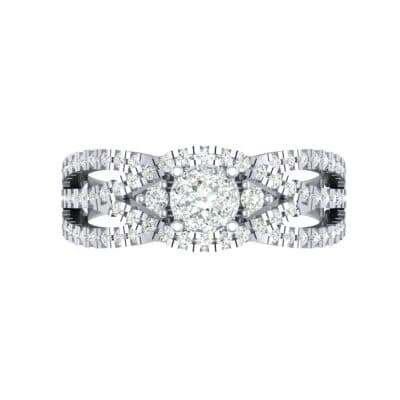 Intertwining Shank Halo Diamond Ring (0.51 CTW) Top Flat View