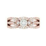 Intertwining Shank Halo Diamond Ring (0.51 CTW) Top Flat View