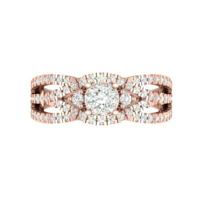 Intertwining Shank Halo Diamond Ring (0.51 CTW) Top Flat View
