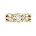 Intertwining Shank Halo Diamond Ring (0.51 CTW) Top Flat View