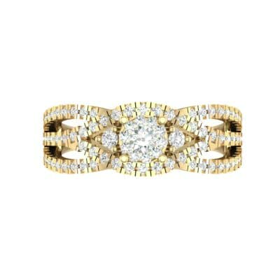 Intertwining Shank Halo Diamond Ring (0.51 CTW) Top Flat View