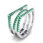 Three Row Geometry Emerald Ring (0.73 CTW) Perspective View