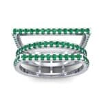Three Row Geometry Emerald Ring (0.73 CTW) Top Dynamic View