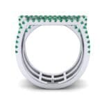 Three Row Geometry Emerald Ring (0.73 CTW) Side View