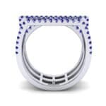 Three Row Geometry Blue Sapphire Ring (0.73 CTW) Side View