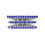 Three Row Geometry Blue Sapphire Ring (0.73 CTW) Top Flat View
