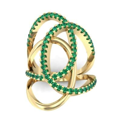 Pave Perpetua Emerald Ring (0.69 CTW) Top Dynamic View
