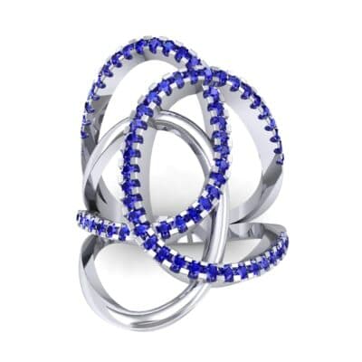 Pave Perpetua Blue Sapphire Ring (0.69 CTW) Top Dynamic View