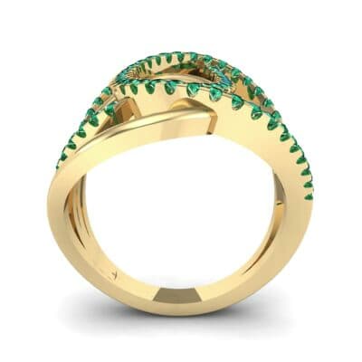 Pave Perpetua Emerald Ring (0.69 CTW) Side View