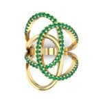 Pave Perpetua Emerald Ring (0.69 CTW) Top Flat View