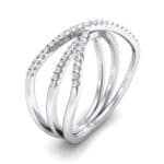 Three Row Crossover Diamond Ring (0.29 CTW) Perspective View