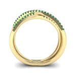 Three Row Crossover Emerald Ring (0.29 CTW) Side View
