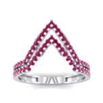 Pave Nested Peaks Ruby Ring (0.28 CTW) Top Dynamic View