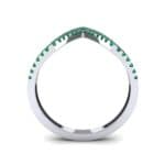 Pave Nested Peaks Emerald Ring (0.28 CTW) Side View
