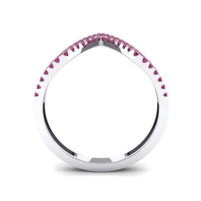Pave Nested Peaks Ruby Ring (0.28 CTW) Side View