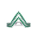 Pave Nested Peaks Emerald Ring (0.28 CTW) Top Flat View