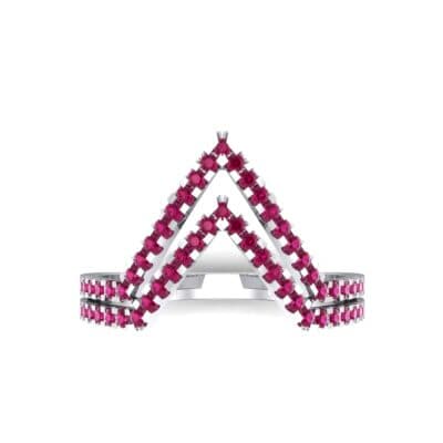 Pave Nested Peaks Ruby Ring (0.28 CTW) Top Flat View