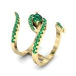 Wisp Double Band Emerald Ring (1.14 CTW) Perspective View