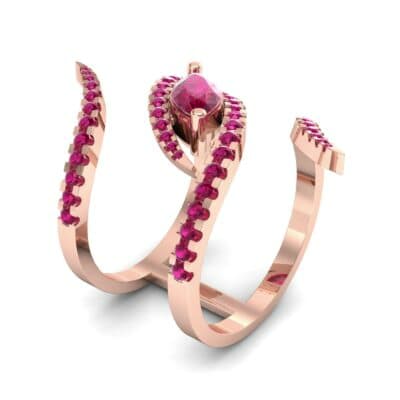 Wisp Double Band Ruby Ring (1.14 CTW) Perspective View