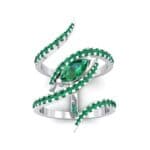 Wisp Double Band Emerald Ring (1.14 CTW) Top Dynamic View