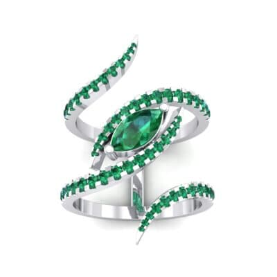 Wisp Double Band Emerald Ring (1.14 CTW) Top Dynamic View