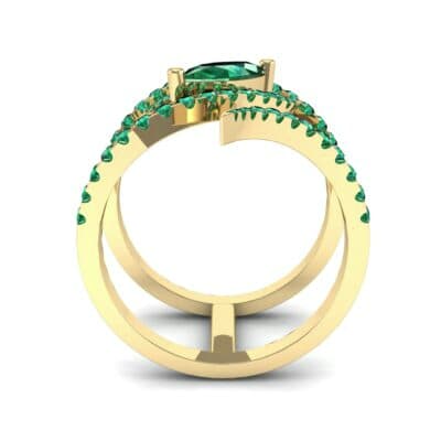 Wisp Double Band Emerald Ring (1.14 CTW) Side View