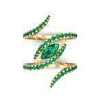 Wisp Double Band Emerald Ring (1.14 CTW) Top Flat View