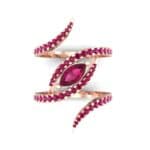 Wisp Double Band Ruby Ring (1.14 CTW) Top Flat View