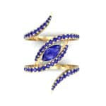 Wisp Double Band Blue Sapphire Ring (1.14 CTW) Top Flat View