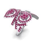 Pave Peacock Ruby Ring (1.32 CTW) Perspective View