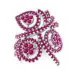 Pave Peacock Ruby Ring (1.32 CTW) Top Dynamic View