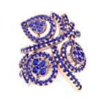 Pave Peacock Blue Sapphire Ring (1.32 CTW) Top Dynamic View