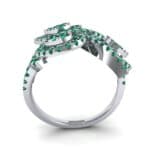 Pave Peacock Emerald Ring (1.32 CTW) Side View