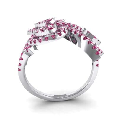 Pave Peacock Ruby Ring (1.32 CTW) Side View