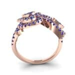 Pave Peacock Blue Sapphire Ring (1.32 CTW) Side View