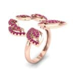 Pave Apollo Ruby Ring (0.78 CTW) Perspective View