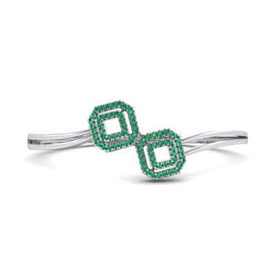 Split Band Duo Emerald Bangle (0.6 CTW) Perspective View