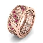Square Lattice Ruby Ring (0.2 CTW) Perspective View