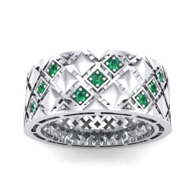 Square Lattice Emerald Ring (0.2 CTW) Top Dynamic View