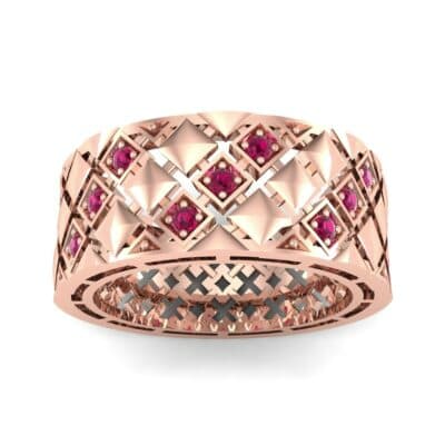 Square Lattice Ruby Ring (0.2 CTW) Top Dynamic View