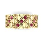 Square Lattice Ruby Ring (0.2 CTW) Top Flat View