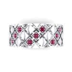 Square Lattice Ruby Ring (0.2 CTW) Top Flat View